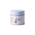 Brand new unopened tin can of Kuon matcha by Ippodo Tea with Japanese characters and gold leaf embossed on white