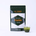 Uji Shimizu sweetened matcha package with a glass of iced matcha on a white background - thumbnail 3