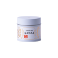 Brand new unopened ornate tin of premium Kanza matcha by Ippodo Tea with Japanese characters and gold flowers leafs on label