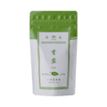 White packaging with green faux-painted details for Unro refreshing Japanese Sencha green tea 80g bag by Ippodo Tea Co.