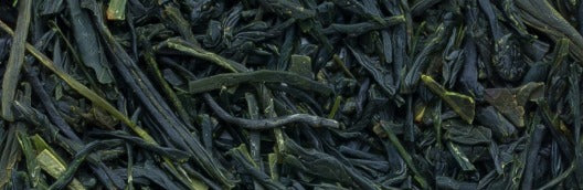 Dark green loose leaf sencha tea leaves