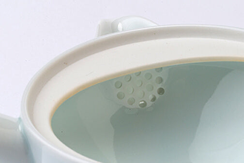 Porcelain teapot - Filters leaves and coaxes out every last drop of tea.