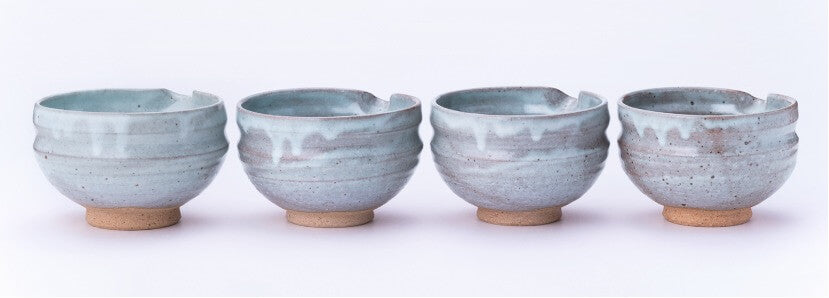 Ippodo Tea - White Tea Bowl with Spout - Each handmade bowl is unique.